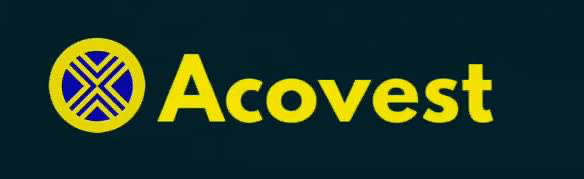 Acovest.org logo - gray outline, navy blue fill, white letters.